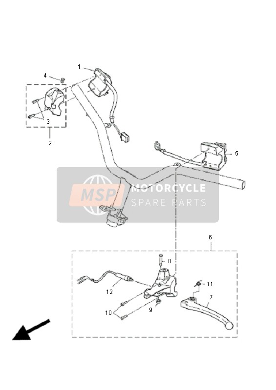 Yamaha CW50L 2011 HANDSCHALTER & HEBEL für ein 2011 Yamaha CW50L